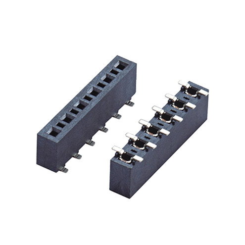 Black 0.8mm Pitch Female Header Connector Dual Row With Column